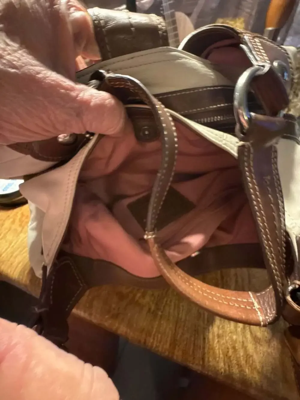 Coach Soho Lynn Buckle Leather Hobo Shoulder Bag